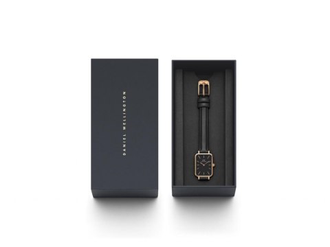 ZEGAREK DAMSKI DANIEL WELLINGTON DW00100435 - Quadro Pressed Sheffield Rose Gold 20mm + BOX Daniel Wellington