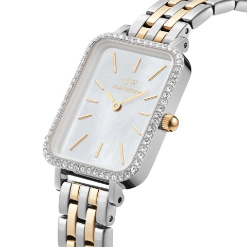 ZEGAREK DAMSKI DANIEL WELLINGTON Quadro Lumine Bezel 5-Link Two-Tone DW00100671 + BOX (zw519g) Daniel Wellington