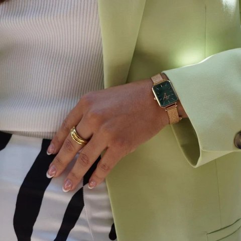 ZEGAREK DAMSKI DANIEL WELLINGTON Quadro Pressed Evergold Emerald 20mm DW00100561+ BOX (zw505m) Daniel Wellington