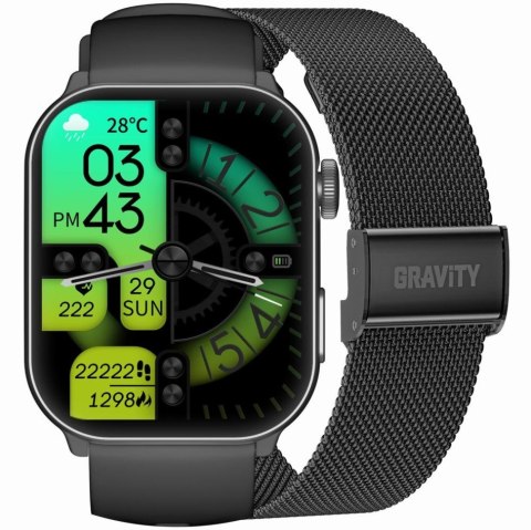 SMARTWATCH UNISEX GRAVITY GT28-1 - ROZMOWY BLUETOOTH, DODATKOWY PASEK (sg037a) Gravity
