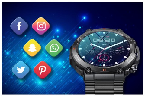 SMARTWATCH MĘSKI GRAVITY GT7-2 PRO - WYKONYWANIE POŁĄCZEŃ, PULSOKSYMETR (sg018b) Gravity