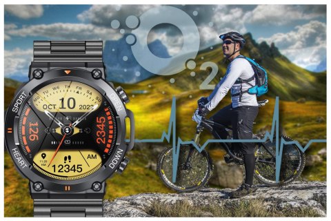 SMARTWATCH MĘSKI GRAVITY GT7-2 PRO - WYKONYWANIE POŁĄCZEŃ, PULSOKSYMETR (sg018b) Gravity