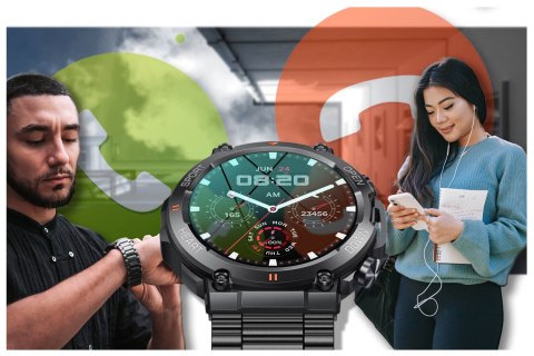 SMARTWATCH MĘSKI GRAVITY GT7-2 PRO - WYKONYWANIE POŁĄCZEŃ, PULSOKSYMETR (sg018b) Gravity