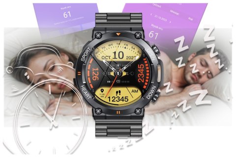 SMARTWATCH MĘSKI GRAVITY GT7-2 PRO - WYKONYWANIE POŁĄCZEŃ, PULSOKSYMETR (sg018b) Gravity