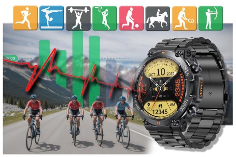 SMARTWATCH MĘSKI GRAVITY GT7-2 PRO - WYKONYWANIE POŁĄCZEŃ, PULSOKSYMETR (sg018b) Gravity