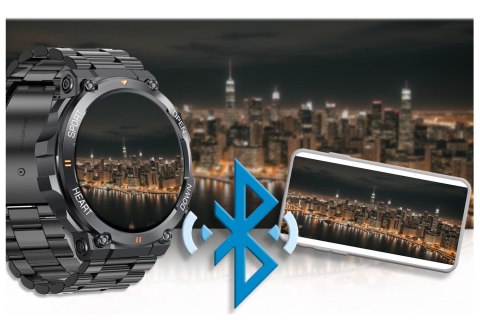 SMARTWATCH MĘSKI GRAVITY GT7-2 PRO - WYKONYWANIE POŁĄCZEŃ, PULSOKSYMETR (sg018b) Gravity