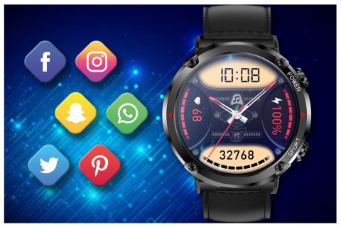 SMARTWATCH MĘSKI GRAVITY GT21-3 - BLUETOOTH CALL, DODATKOWY PASEK (sg025c) Gravity