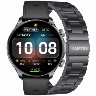 SMARTWATCH MĘSKI GRAVITY GT35-2- AMOLED, DODATKOWY PASEK (sg049b) Gravity