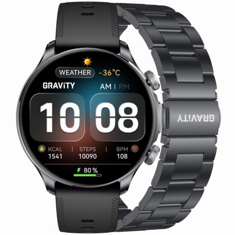 SMARTWATCH MĘSKI GRAVITY GT35-2- AMOLED, DODATKOWY PASEK (sg049b) Gravity