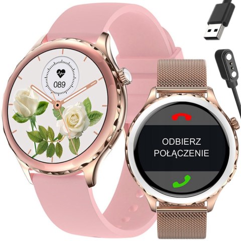 SMARTWATCH DAMSKI Rubicon RNCF02 - WYKONYWANIE POŁĄCZEŃ, DODATKOWY PASEK (sr048b) Rubicon