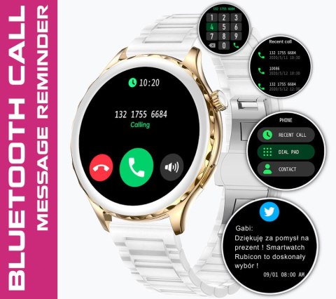 SMARTWATCH DAMSKI Rubicon RNCF02 - WYKONYWANIE POŁĄCZEŃ, DODATKOWY PASEK (sr048b) Rubicon
