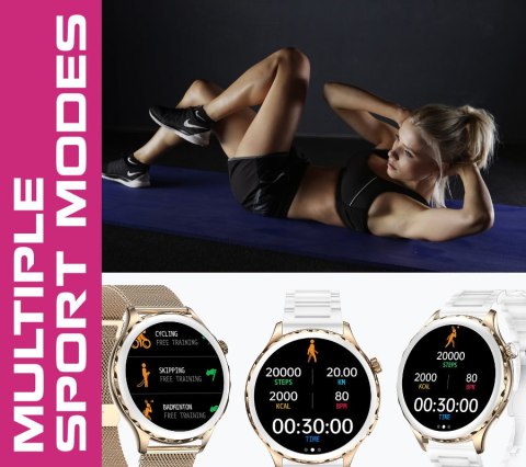 SMARTWATCH DAMSKI Rubicon RNCF02 - WYKONYWANIE POŁĄCZEŃ, DODATKOWY PASEK (sr048b) Rubicon