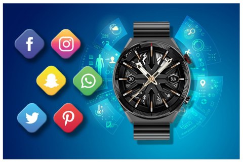 SMARTWATCH MĘSKI Rubicon RNCE99 - POŁĄCZENIA, ŁADOWANIE BEZPRZEWODOWE Rubicon
