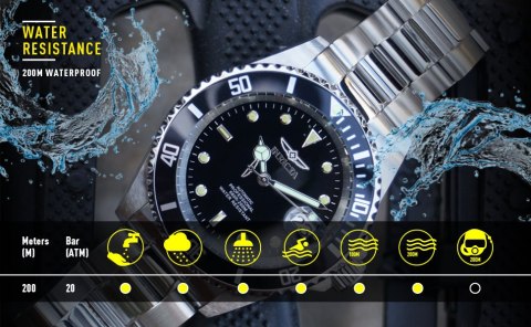 ZEGAREK MĘSKI INVICTA DIVER PROFESSIONAL 30094 - AUTOMAT WR200, koperta 42mm (zv004d) Invicta